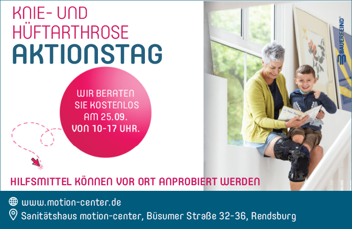 Knie- und Hüftbeschwerden: Beratungstag in Rendsburg
