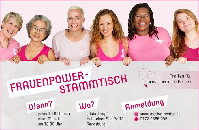 Frauenpower-Stammtisch für Brustkrebs-Patientinnen in Rendsburg